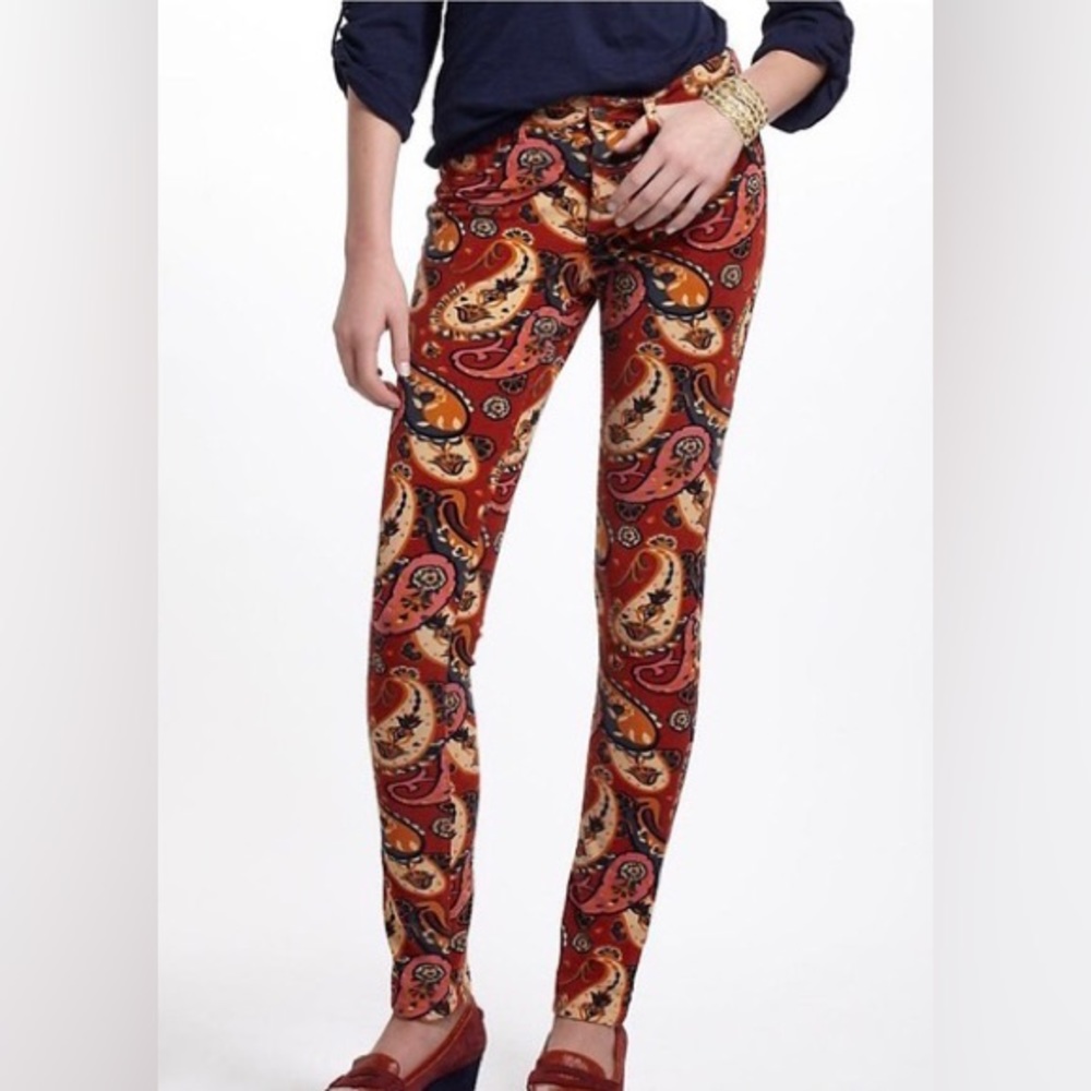 Anthropologie Pilcro and the Letterpress Paisley Corduroy Pants.